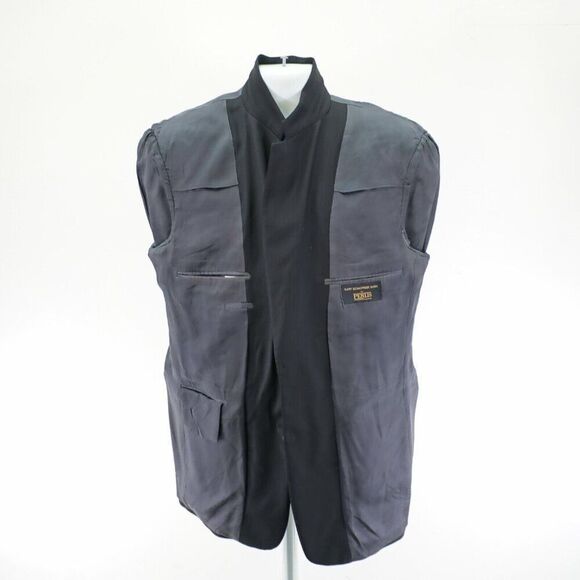 Hart Schaffner Marx Wool Blazer 42R Navy Blue Herringbone 2 Button‎ - Picture 10 of 12